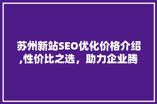 苏州新站SEO优化价格介绍,性价比之选，助力企业腾飞