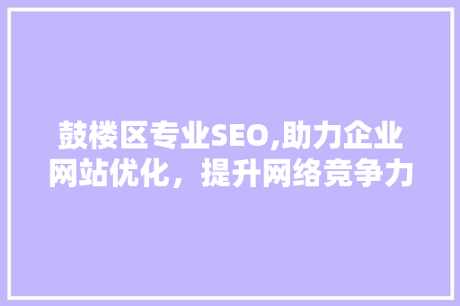 鼓楼区专业SEO,助力企业网站优化，提升网络竞争力
