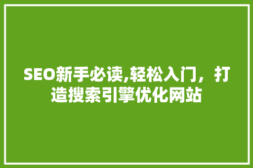 SEO新手必读,轻松入门，打造搜索引擎优化网站