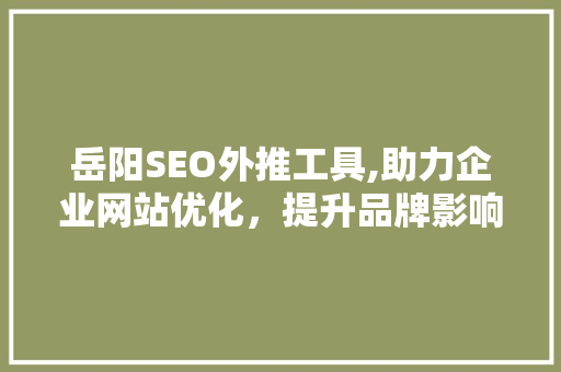 岳阳SEO外推工具,助力企业网站优化，提升品牌影响力