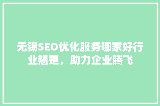无锡SEO优化服务哪家好行业翘楚，助力企业腾飞