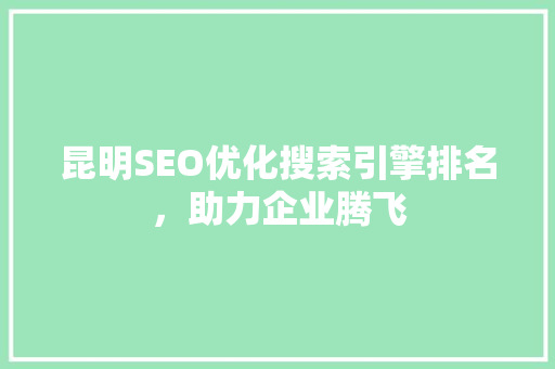 昆明SEO优化搜索引擎排名，助力企业腾飞
