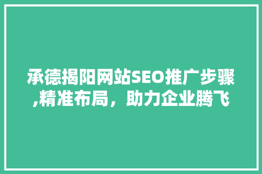 承德揭阳网站SEO推广步骤,精准布局，助力企业腾飞