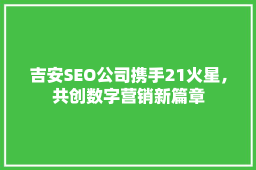 吉安SEO公司携手21火星，共创数字营销新篇章
