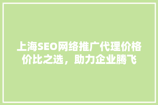 上海SEO网络推广代理价格价比之选，助力企业腾飞
