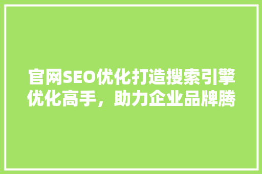 官网SEO优化打造搜索引擎优化高手，助力企业品牌腾飞