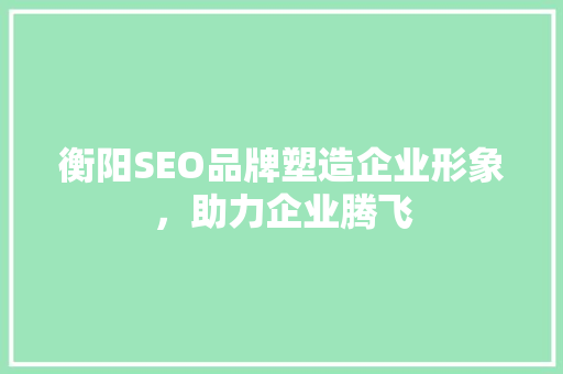衡阳SEO品牌塑造企业形象，助力企业腾飞