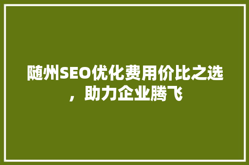 随州SEO优化费用价比之选，助力企业腾飞