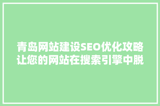 青岛网站建设SEO优化攻略让您的网站在搜索引擎中脱颖而出