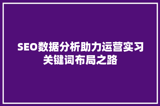 SEO数据分析助力运营实习关键词布局之路