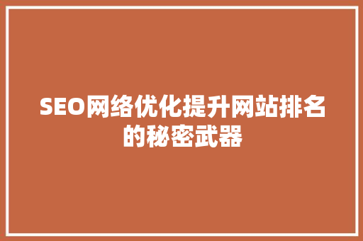 SEO网络优化提升网站排名的秘密武器
