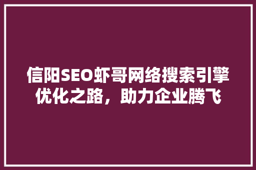 信阳SEO虾哥网络搜索引擎优化之路，助力企业腾飞