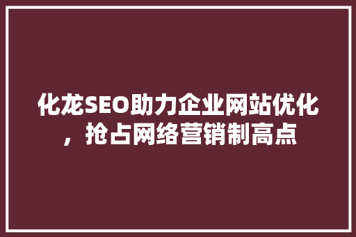 化龙SEO助力企业网站优化，抢占网络营销制高点