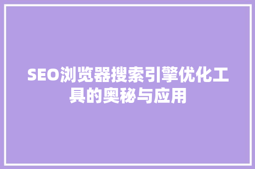 SEO浏览器搜索引擎优化工具的奥秘与应用