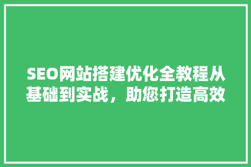 SEO网站搭建优化全教程从基础到实战，助您打造高效搜索引擎排名