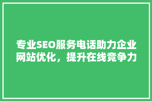 专业SEO服务电话助力企业网站优化，提升在线竞争力