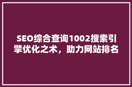 SEO综合查询1002搜索引擎优化之术，助力网站排名提升