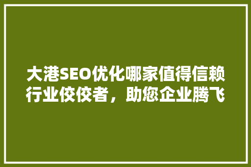 大港SEO优化哪家值得信赖行业佼佼者，助您企业腾飞
