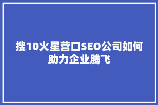搜10火星营口SEO公司如何助力企业腾飞