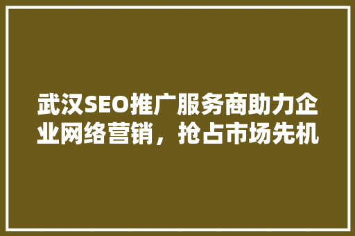 武汉SEO推广服务商助力企业网络营销，抢占市场先机  第1张