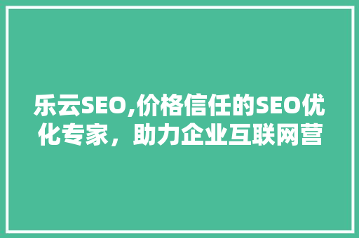 乐云SEO,价格信任的SEO优化专家，助力企业互联网营销新篇章  第1张