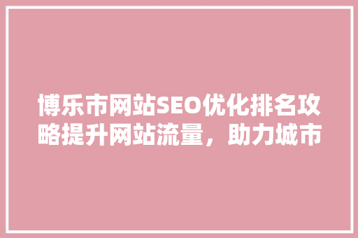 博乐市网站SEO优化排名攻略提升网站流量，助力城市发展