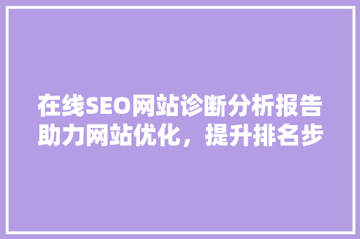 在线SEO网站诊断分析报告助力网站优化，提升排名步骤