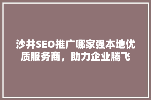 沙井SEO推广哪家强本地优质服务商，助力企业腾飞