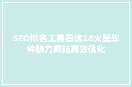 SEO排名工具首选28火星软件助力网站高效优化  第1张