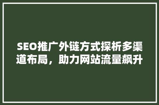 SEO推广外链方式探析多渠道布局，助力网站流量飙升
