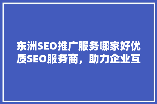 东洲SEO推广服务哪家好优质SEO服务商，助力企业互联网营销腾飞