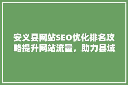 安义县网站SEO优化排名攻略提升网站流量，助力县域经济腾飞