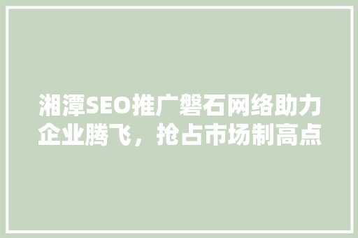 湘潭SEO推广磐石网络助力企业腾飞，抢占市场制高点