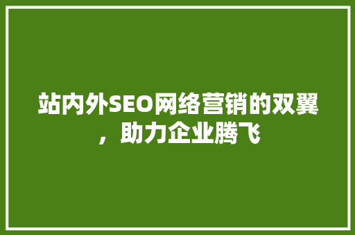 站内外SEO网络营销的双翼，助力企业腾飞