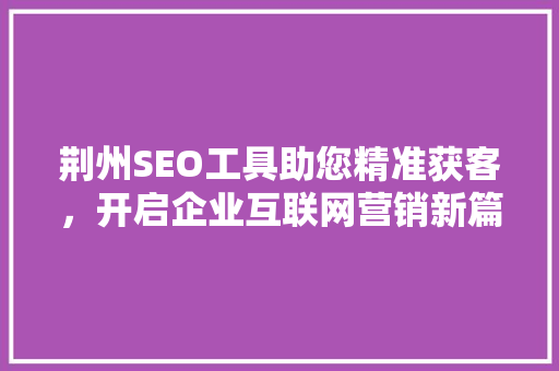 荆州SEO工具助您精准获客，开启企业互联网营销新篇章