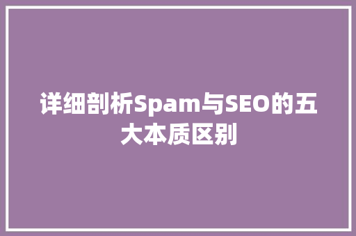 详细剖析Spam与SEO的五大本质区别