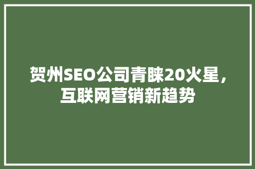 贺州SEO公司青睐20火星，互联网营销新趋势