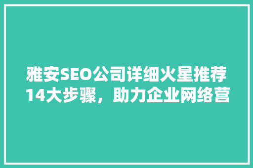雅安SEO公司详细火星推荐14大步骤，助力企业网络营销腾飞
