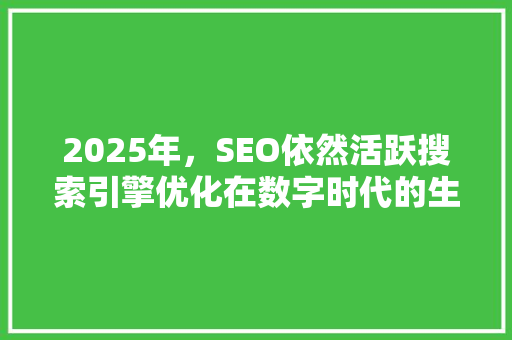 2025年，SEO依然活跃搜索引擎优化在数字时代的生命力