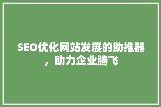 SEO优化网站发展的助推器，助力企业腾飞