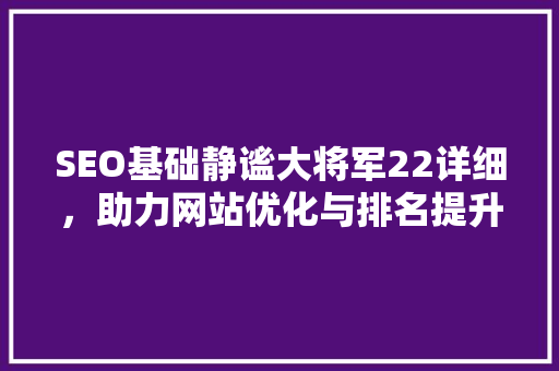 SEO基础静谧大将军22详细，助力网站优化与排名提升