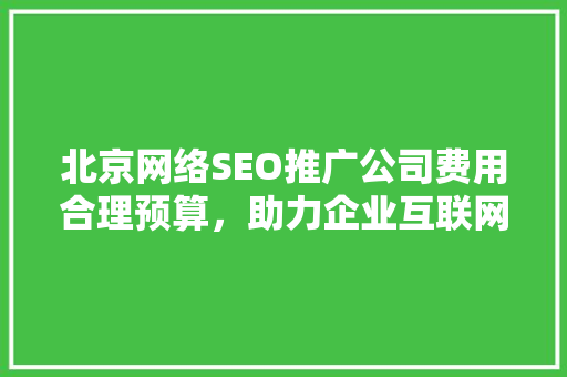 北京网络SEO推广公司费用合理预算，助力企业互联网营销腾飞
