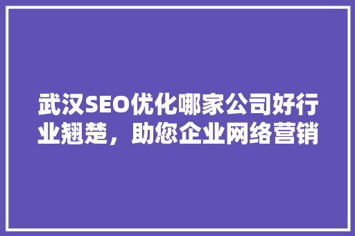武汉SEO优化哪家公司好行业翘楚，助您企业网络营销一臂之力