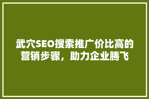 武穴SEO搜索推广价比高的营销步骤，助力企业腾飞