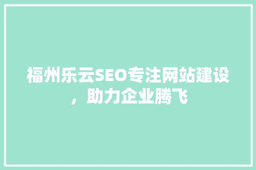 福州乐云SEO专注网站建设，助力企业腾飞