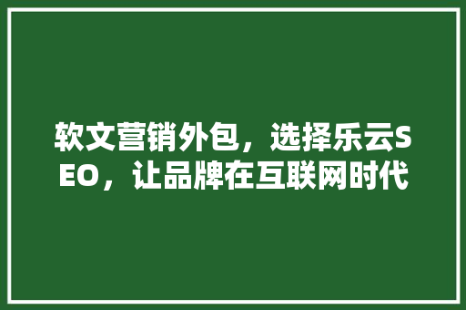 软文营销外包，选择乐云SEO，让品牌在互联网时代绽放光彩