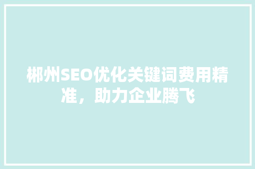 郴州SEO优化关键词费用精准，助力企业腾飞