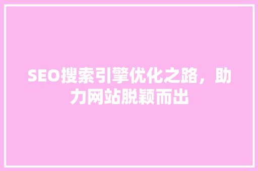 SEO搜索引擎优化之路，助力网站脱颖而出  第1张