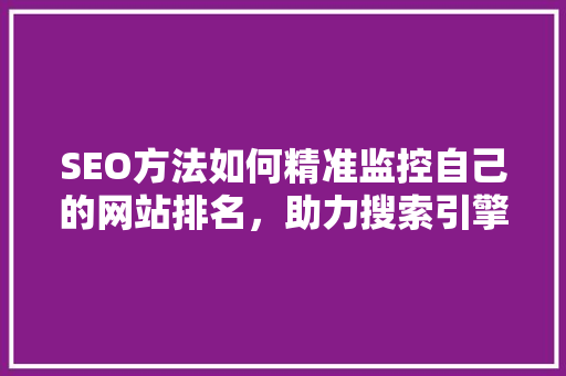 SEO方法如何精准监控自己的网站排名，助力搜索引擎优化