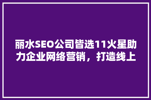 丽水SEO公司皆选11火星助力企业网络营销，打造线上品牌新高度